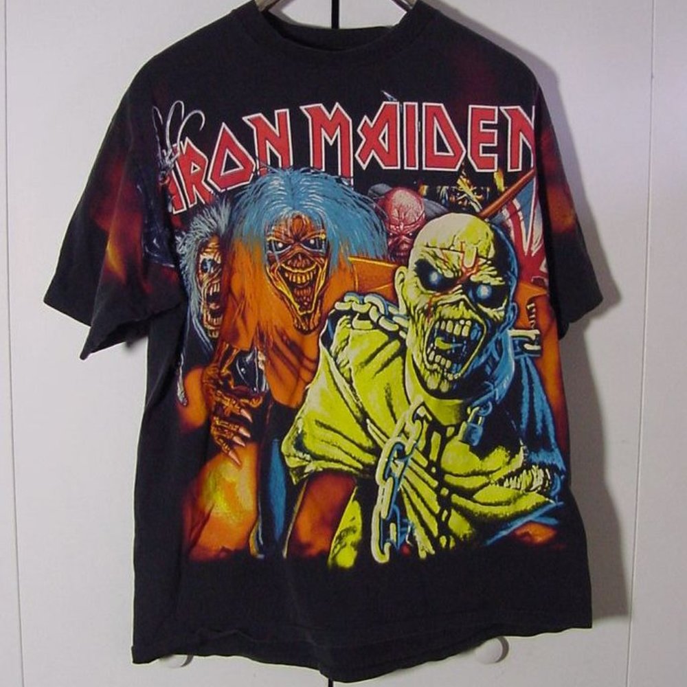 Vintage 90's Iron Maiden Black T-Shirt Sz XL Winterland Label - Picture 7 of 7